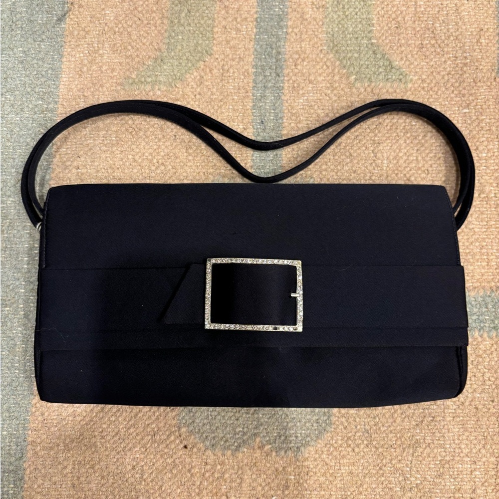 Vintage Elegant Black Rhinestone Evening Purse